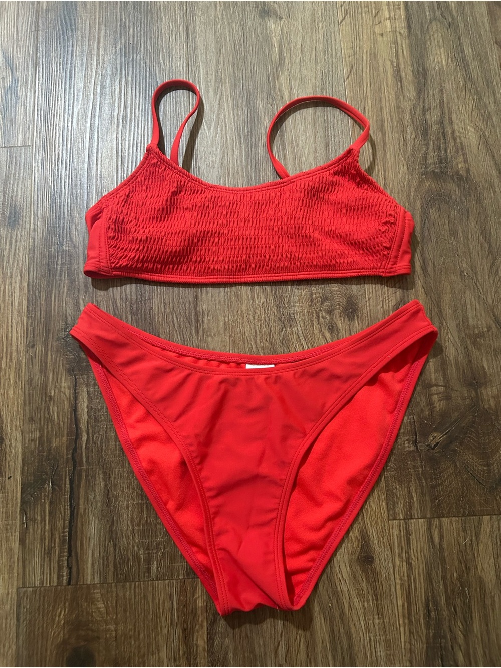 Women’s wild fable Red Smocked Bralette Bikini Top- medium - Picture 7 of 7